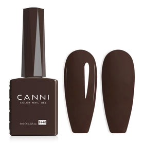 CANNI Dark Brown Gel Nail Polish front view in colour bottle