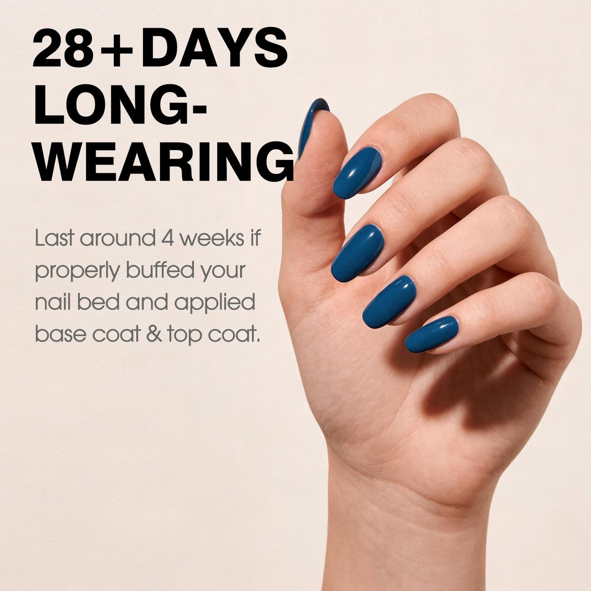 CANNI Dark Dusk Blue Gel Nail Polish 9ml application on nails
