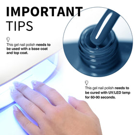CANNI Dark Dusk Blue Gel Nail Polish 9ml brush tip close-up