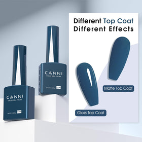 CANNI Dark Dusk Blue Gel Nail Polish 9ml lifestyle scene with nails