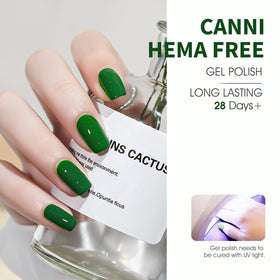 CANNI Dark Green Gel Nail Polish application on nails