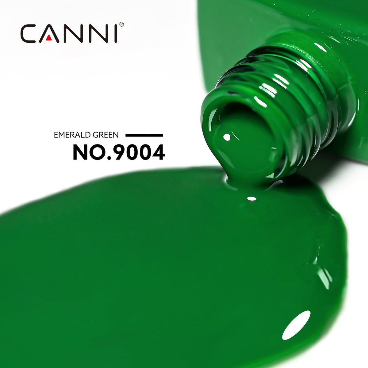 CANNI Dark Green Gel Nail Polish bottle showing emerald green colour