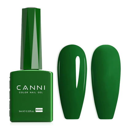CANNI Dark Green Gel Nail Polish front view with high gloss finish