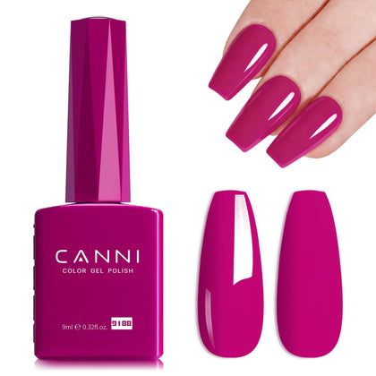 CANNI Dark Hot Pink Gel Nail Polish 9ml front view