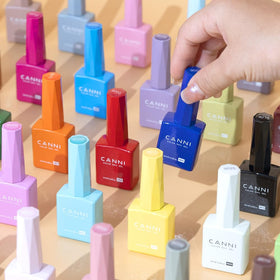 CANNI Dark Red Gel Nail Polish packaging with dimensions