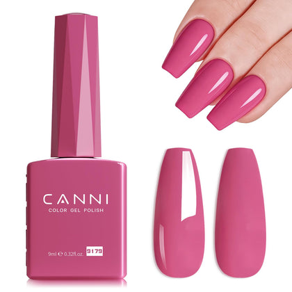 CANNI Deep Rose Pink Gel Nail Polish 9ml front view