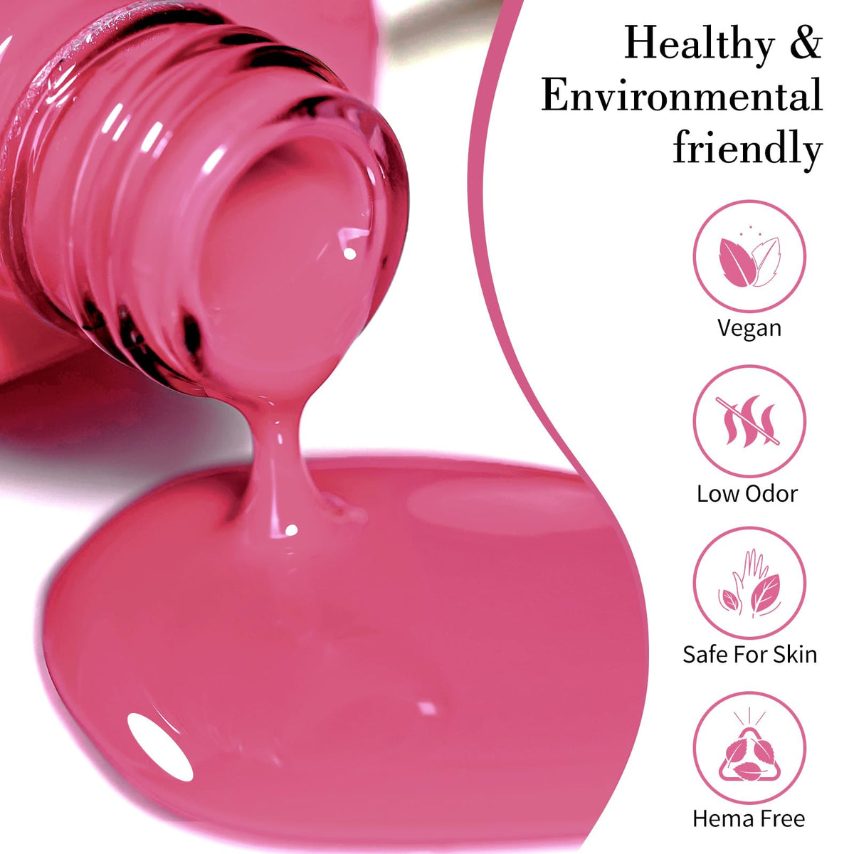 CANNI Deep Rose Pink Gel Nail Polish bottle with brush