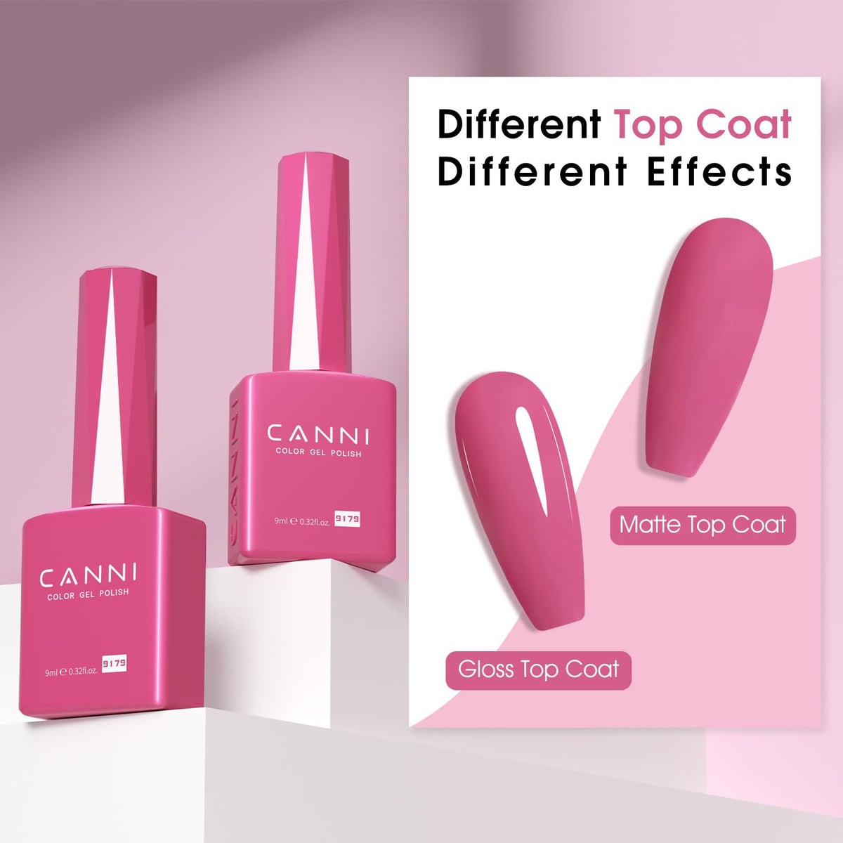 CANNI Deep Rose Pink Gel Nail Polish in lifestyle setting
