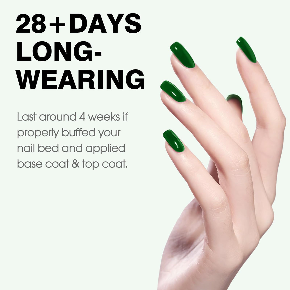 CANNI Emerald Dark Green Gel Nail Polish 9ml applied on nails
