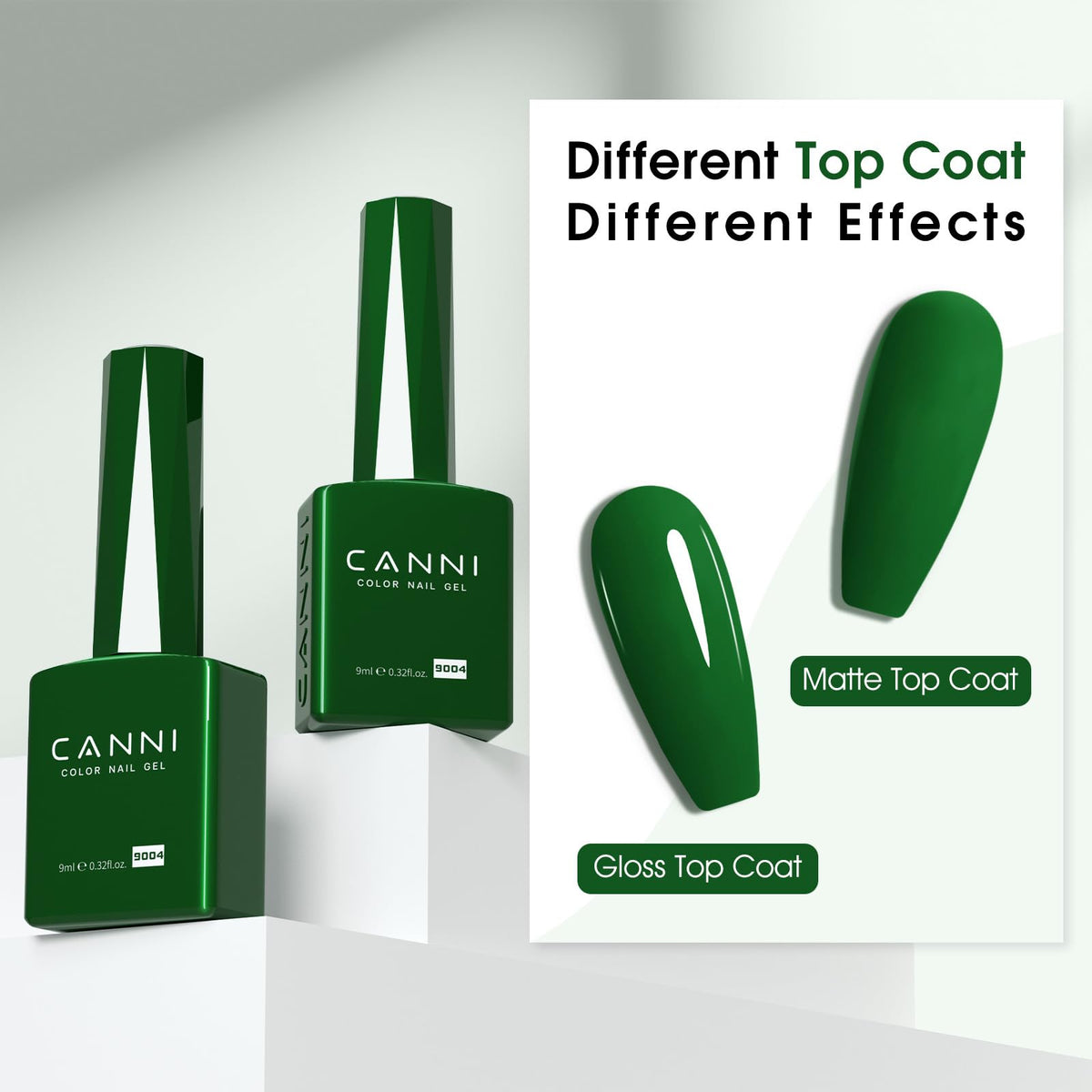 CANNI Emerald Dark Green Gel Nail Polish 9ml lifestyle scene