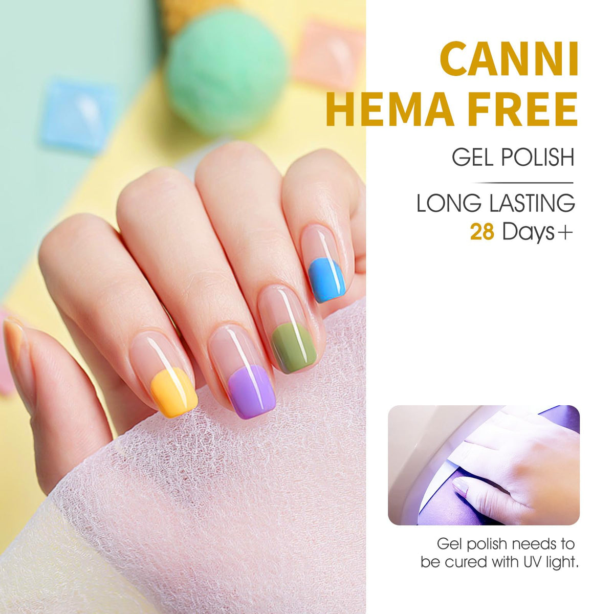 CANNI Gel Nail Polish application on nails