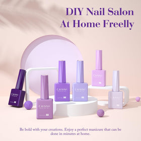 CANNI Gel Nail Polish bottles showcasing purple shades