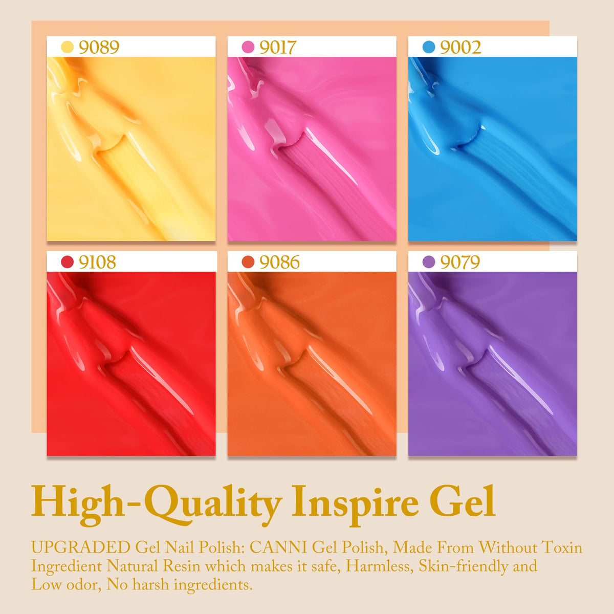CANNI Gel Nail Polish bottles with 3D crystal labels