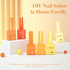 CANNI Gel Nail Polish bottles with vibrant orange colours