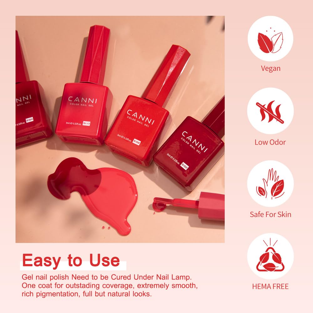 CANNI gel nail polish in burgundy red