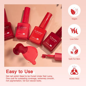 CANNI gel nail polish in burgundy red