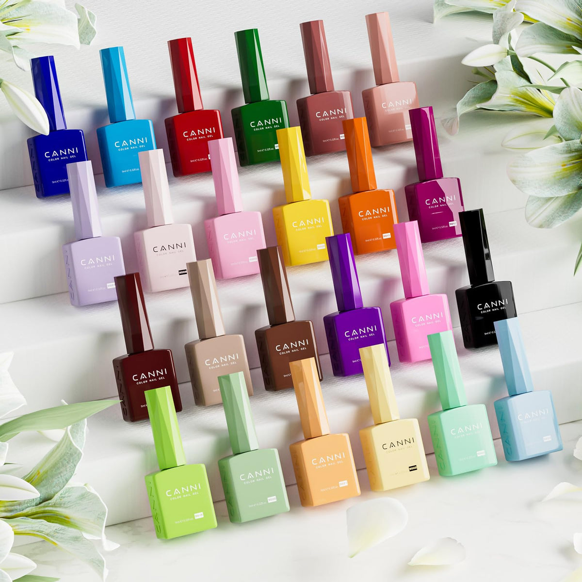 CANNI Gel Nail Polish Set 30Pcs with 3D crystal label