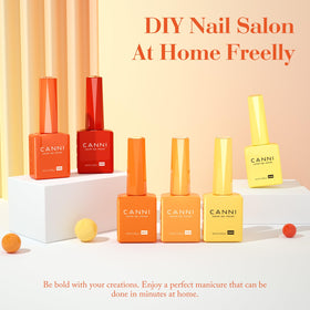 CANNI gel nail polish set displayed with UV lamp for curing