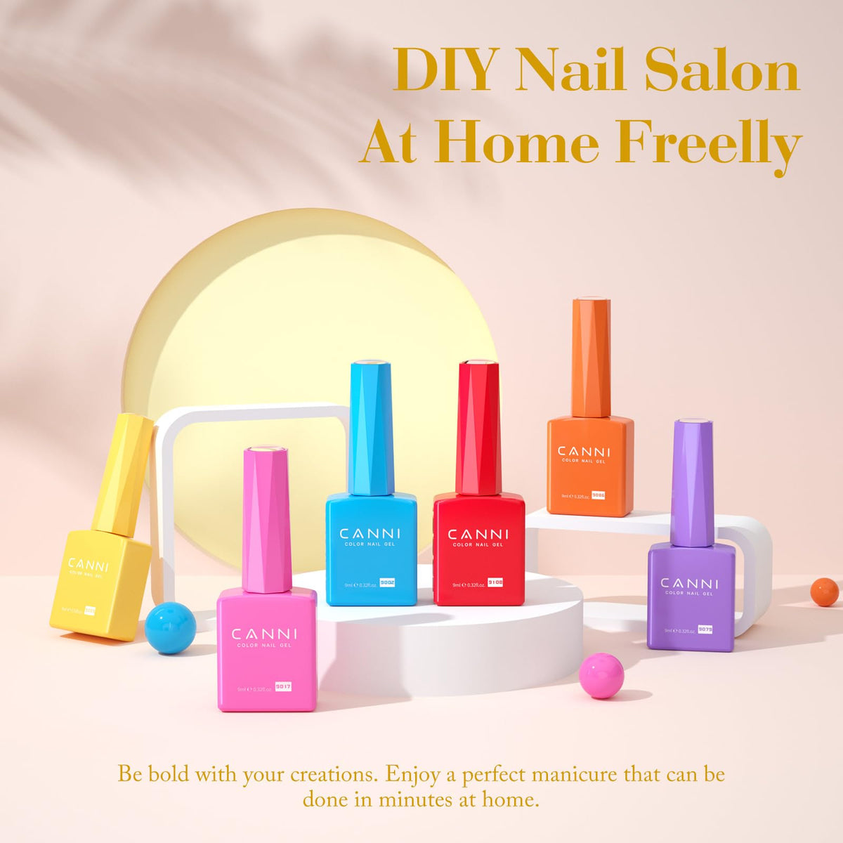 CANNI Gel Nail Polish Set packaging with rainbow shades