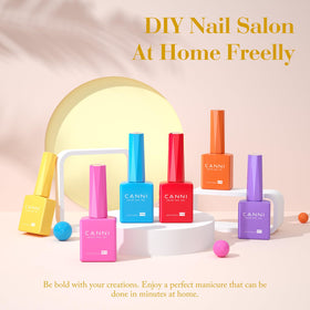 CANNI Gel Nail Polish Set packaging with rainbow shades