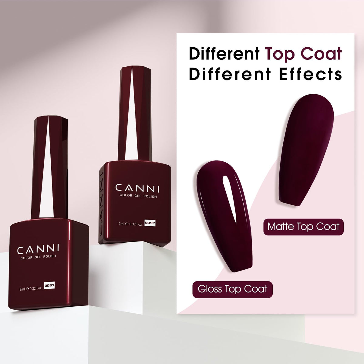 CANNI gel polish bottle displayed with nail art accessories