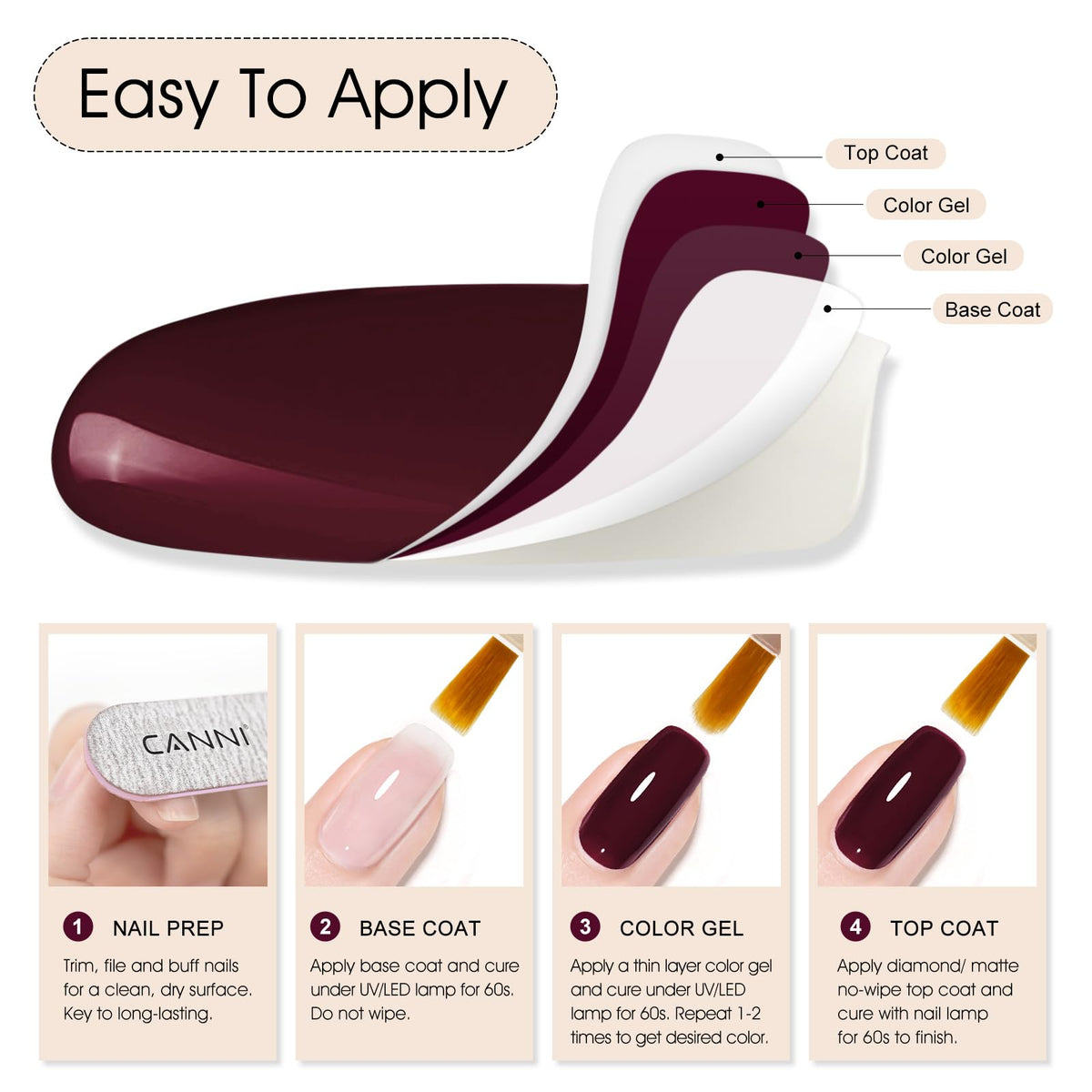 CANNI gel polish packaging with instructions