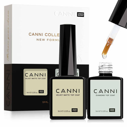 CANNI Gel Top Coat Set - Matte and Glossy Finish front view