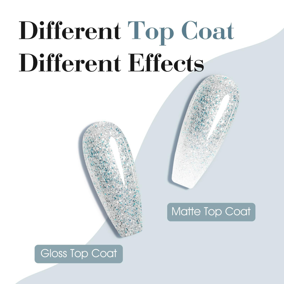 CANNI Glitter Blue Gel Nail Polish application on nails