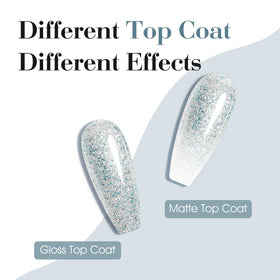 CANNI Glitter Blue Gel Nail Polish application on nails