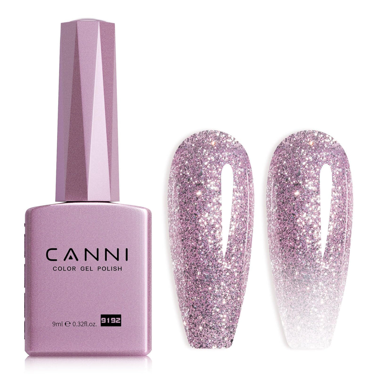 CANNI Glitter Purple Gel Nail Polish front view