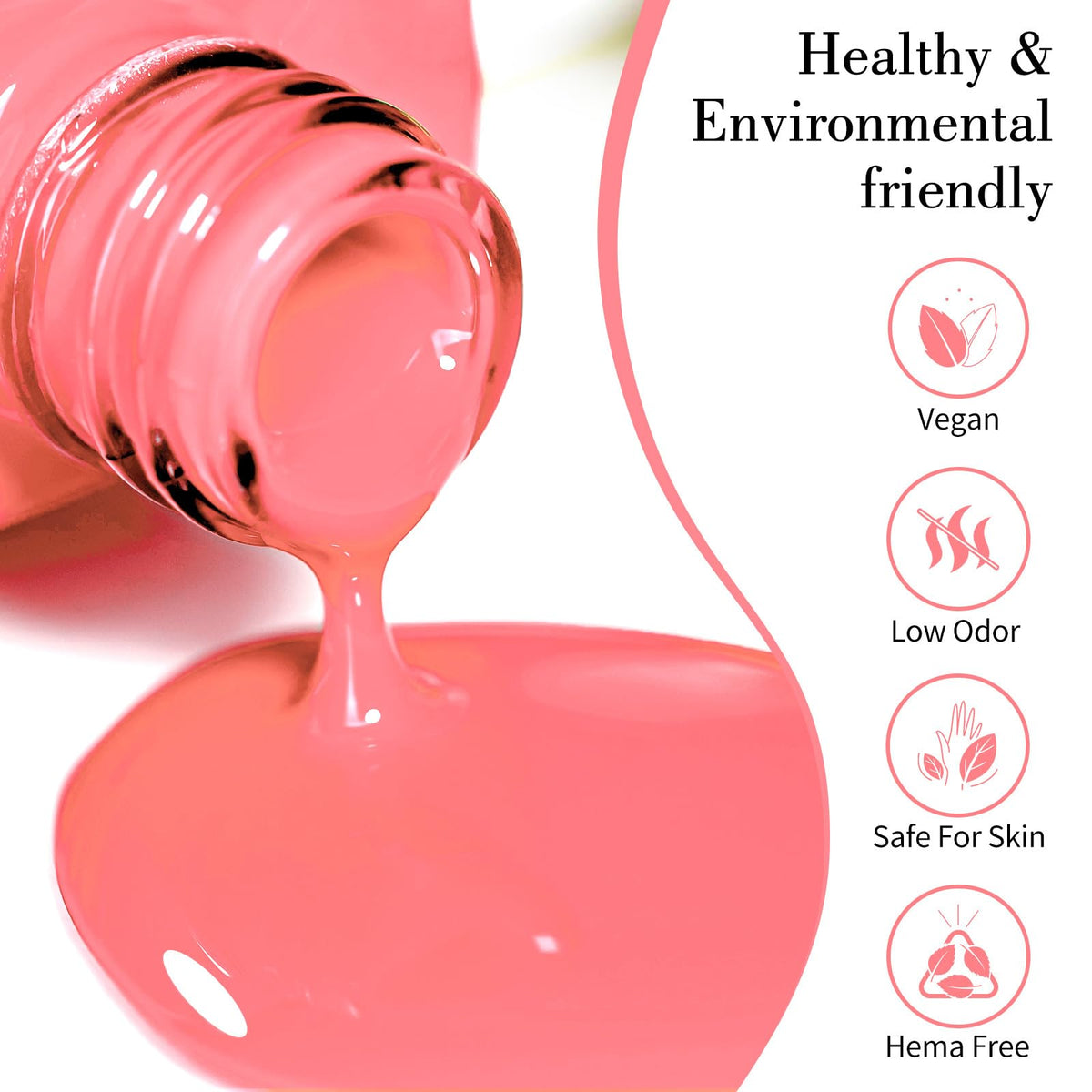CANNI Grapefruit Pink Gel Nail Polish 9ml bottle with brush