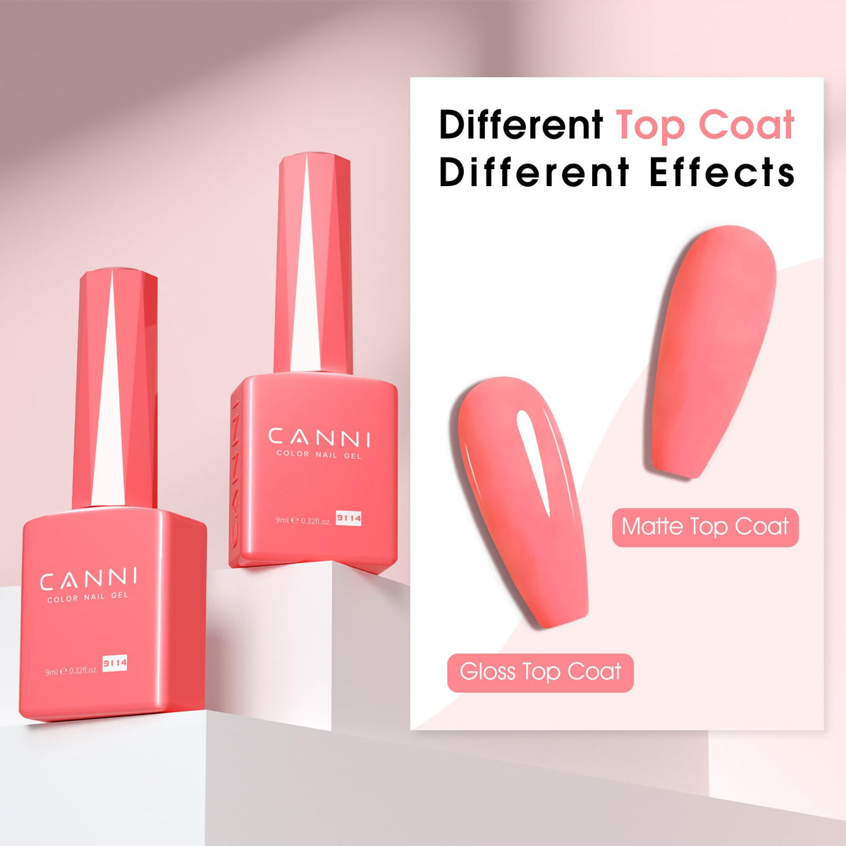 CANNI Grapefruit Pink Gel Nail Polish 9ml packaging display