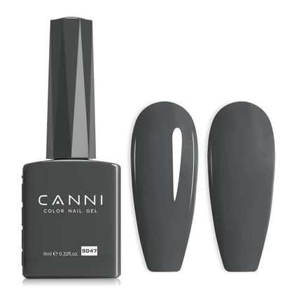 CANNI Grey Gel Nail Polish front view with high gloss finish
