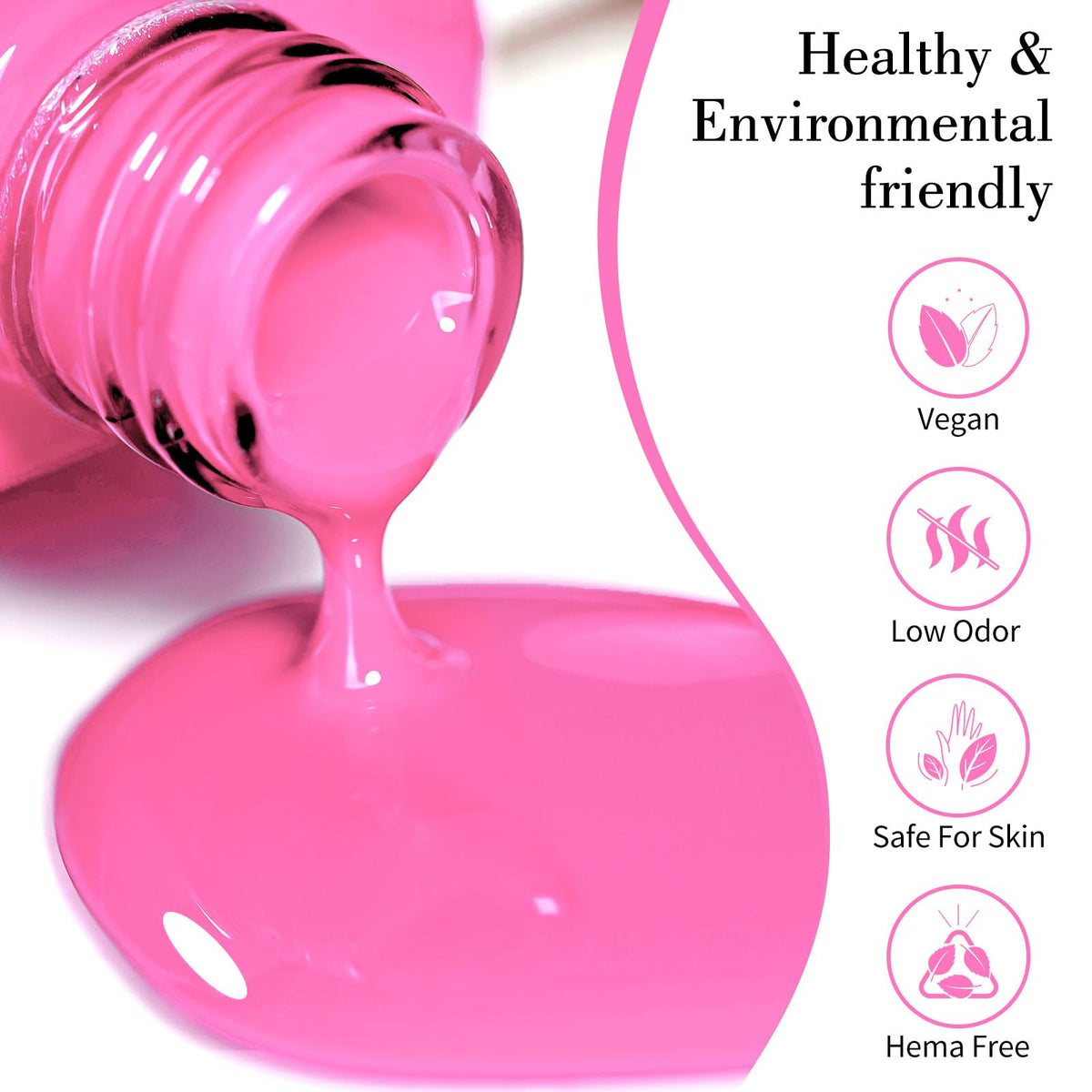 CANNI Hot Pink Gel Nail Polish 9ml back view