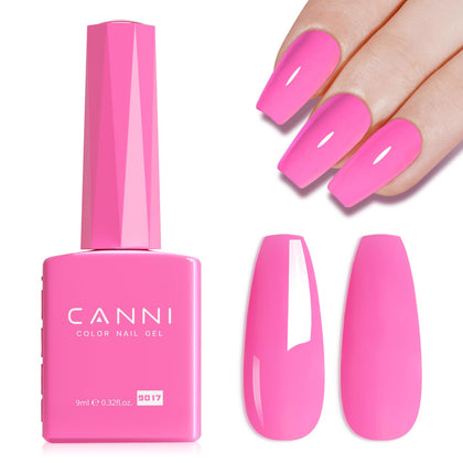 CANNI Hot Pink Gel Nail Polish 9ml front view