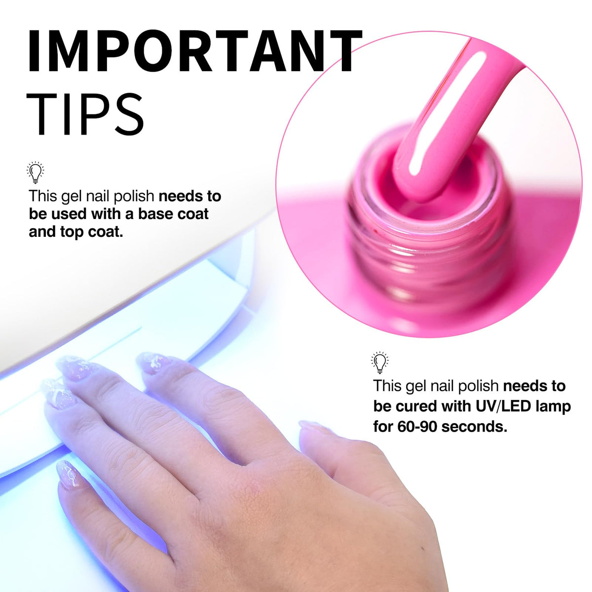 CANNI Hot Pink Gel Nail Polish 9ml glossy finish