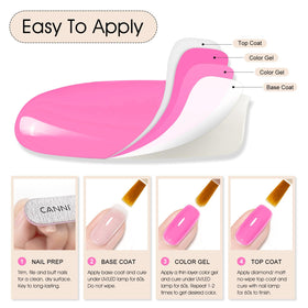 CANNI Hot Pink Gel Nail Polish 9ml in application