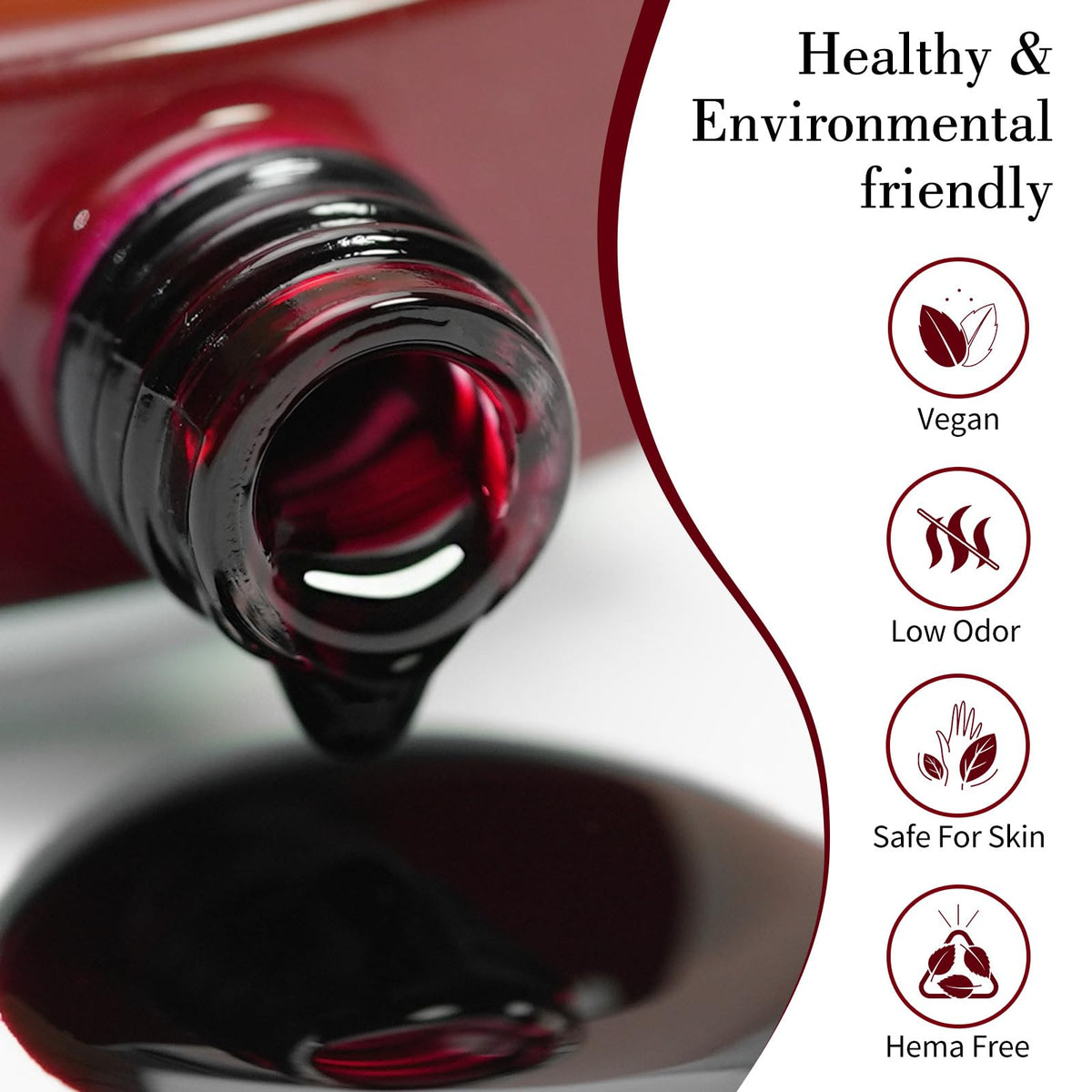 CANNI Jelly Dark Red Gel Nail Polish bottle with brush