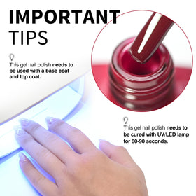 CANNI Jelly Dark Red Gel Nail Polish with nail art tools