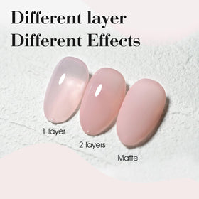 CANNI Jelly Nude Pink Gel Nail Polish application on nails
