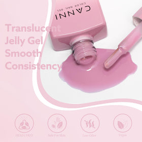 CANNI Jelly Nude Pink Gel Nail Polish application on nails
