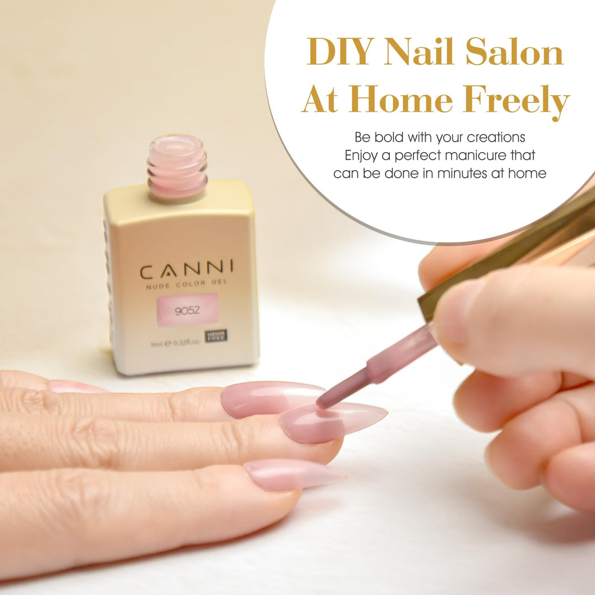 CANNI Jelly Nude Pink Gel Nail Polish close-up of gel texture