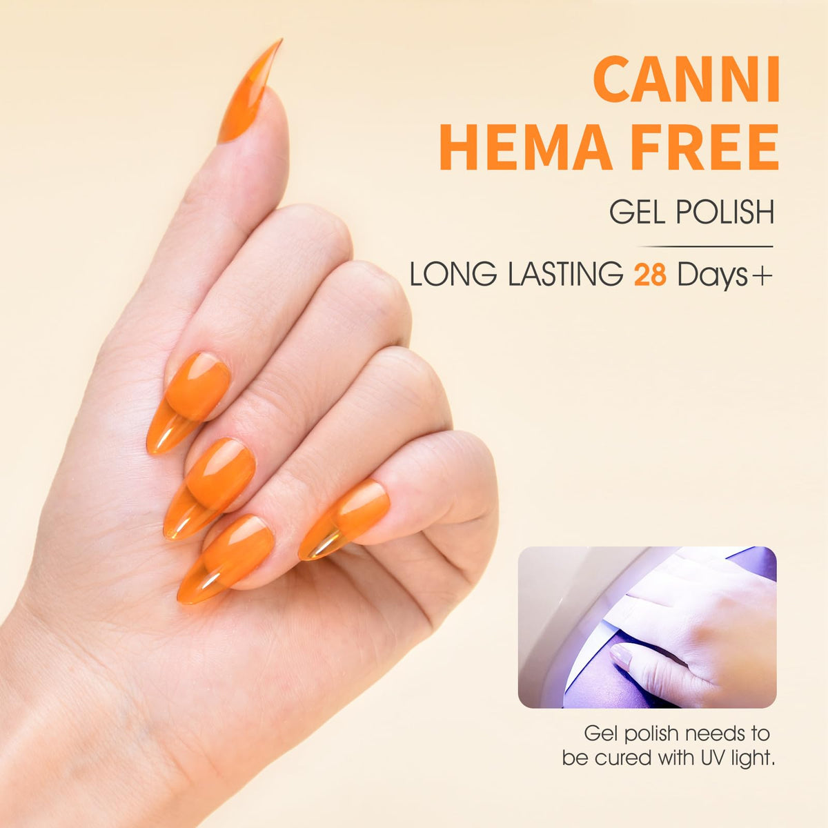 CANNI Jelly Orange Gel Nail Polish packaging display