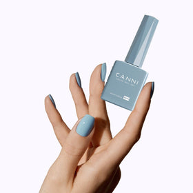 CANNI Light Blue Gel Nail Polish with other nail care products