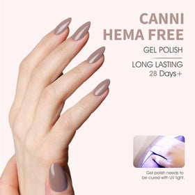 CANNI Light Brown Gel Nail Polish application on nails