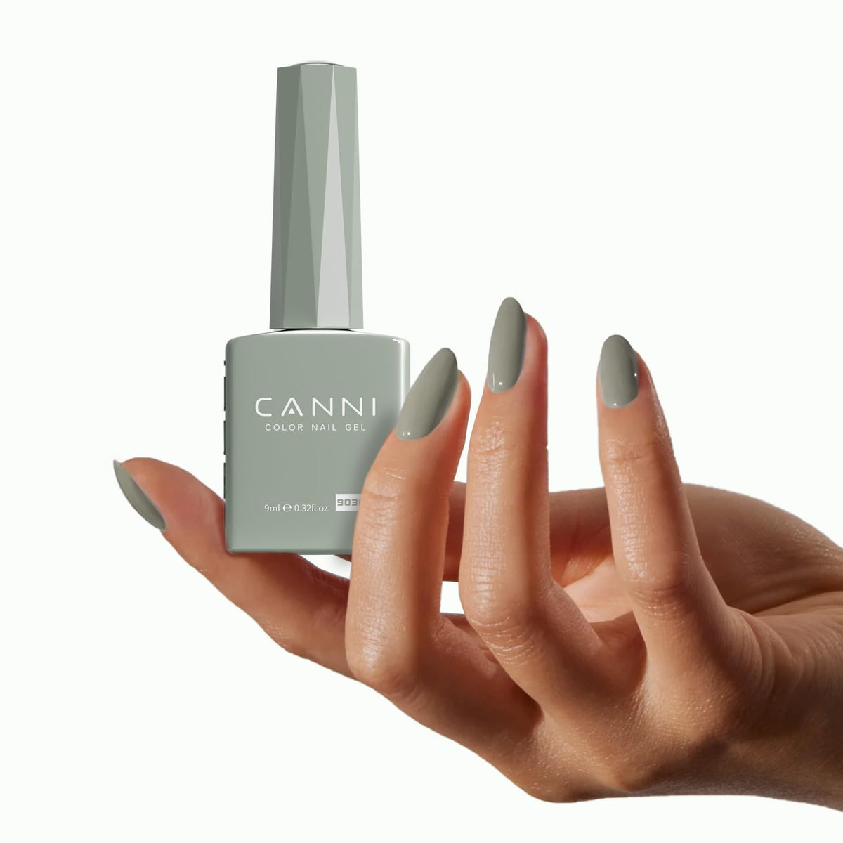CANNI Light Green Gel Nail Polish sage green bottle with brush