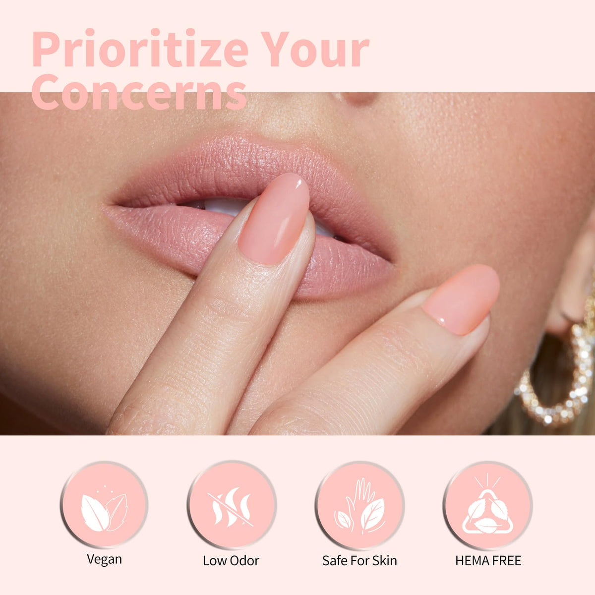 CANNI Light Pink Gel Nail Polish showing high gloss finish