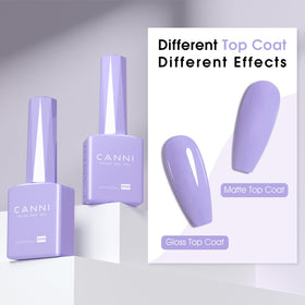 CANNI Light Purple Gel Nail Polish with base and top coat