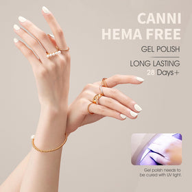 CANNI Milky White Gel Nail Polish applied on nails