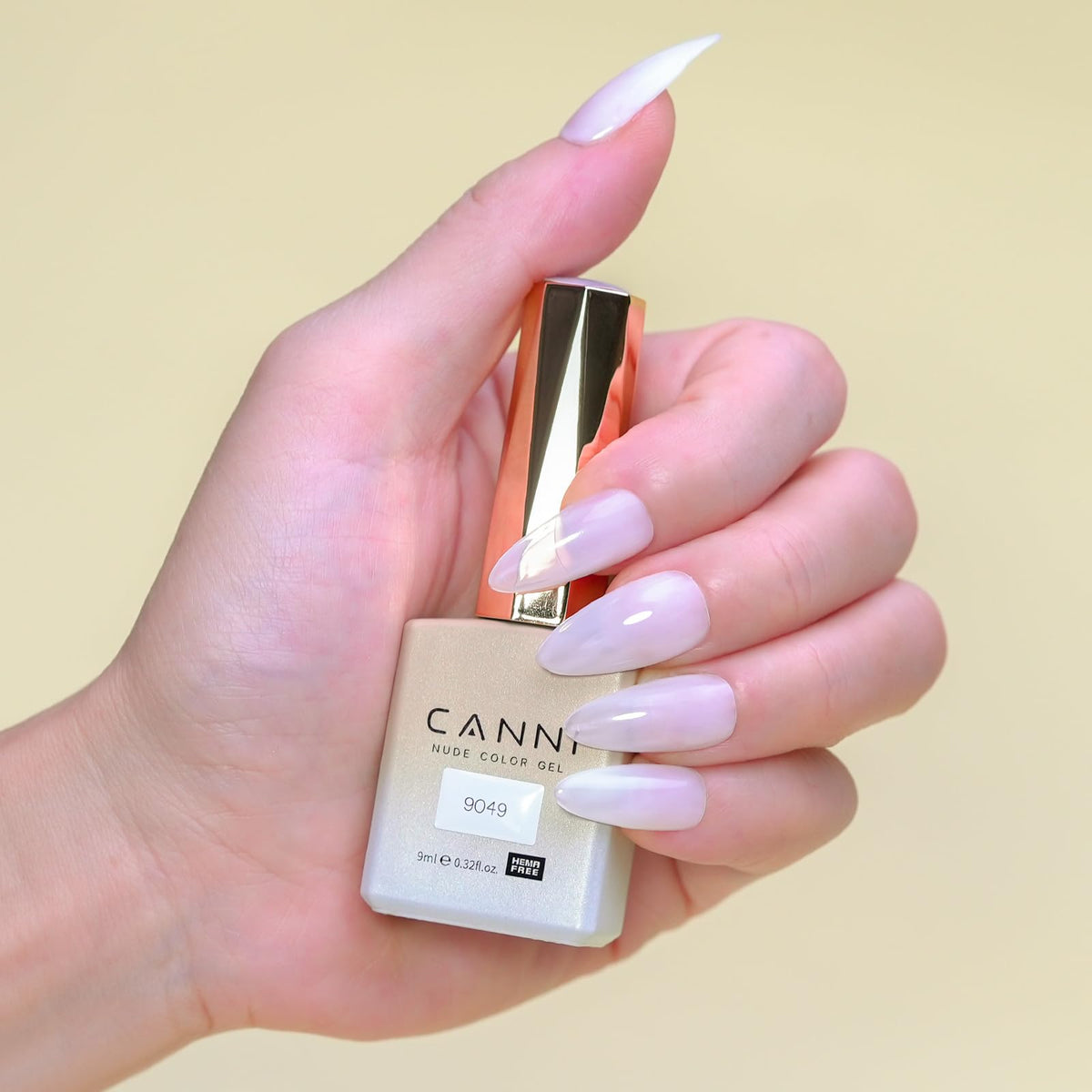 CANNI Milky White Gel Nail Polish showing smooth finish